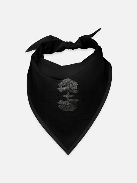 Mirror Tree Silhouette in Gray - Bandana - black - Front