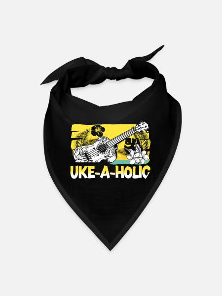 Hawaiian Ukulele Uke Uke-A-Holic - Bandana - black - Front