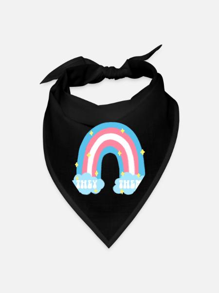They Them Trans Pronouns Transgender - Bandana - black - Front