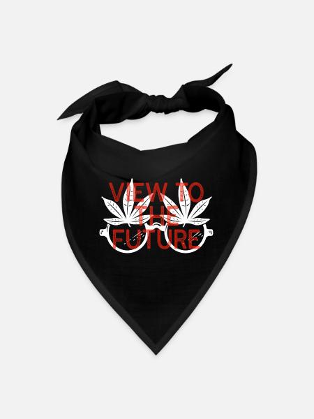 Future Focused Cannabis Leaf Design - Bandana - black - Front