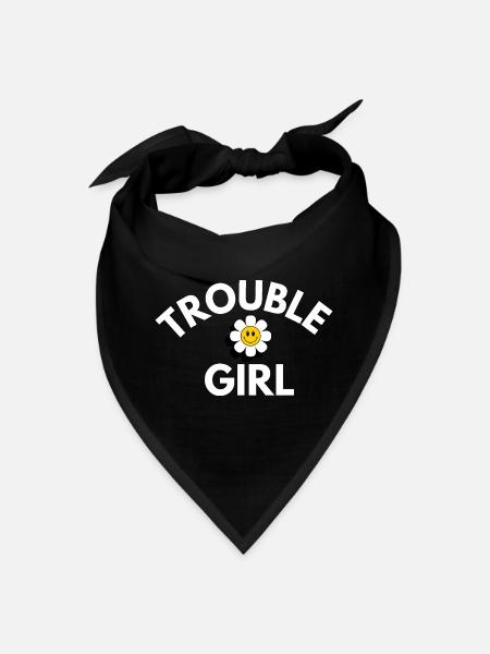 Trouble Girl Daisy Smile - Bandana - black - Front