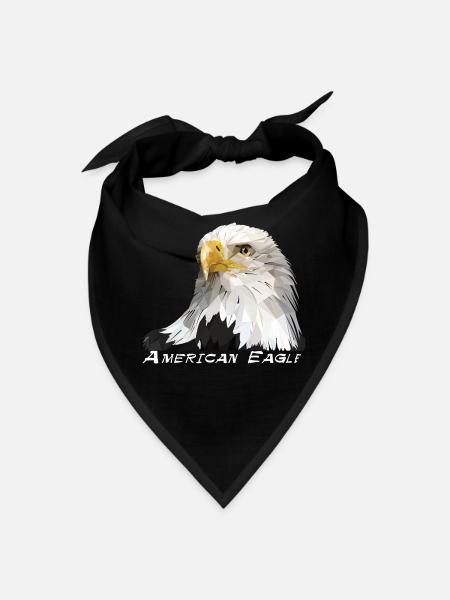 American Eagle – Low Poly Geometric Art Design - Bandana - black - Front