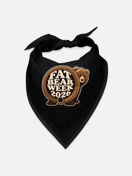 FatBear Week 2026 – Retro Grizzly Bear - Bandana - black - Front