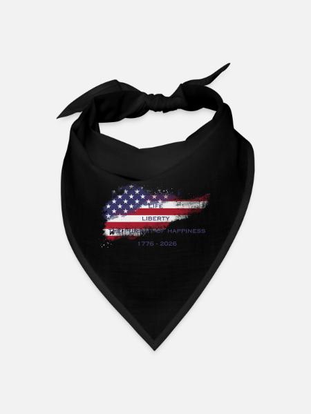 Life Liberty The Pursuit of Happiness Flag - Bandana - black
