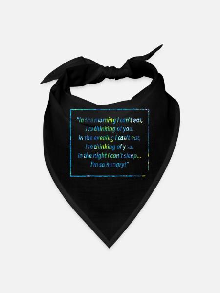 Quirky Hunger for You Quote Tee - Bandana - black - Front