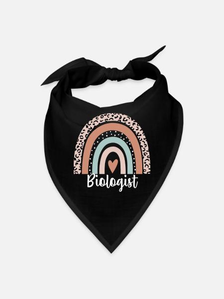 Biologist Rainbow Leopard Funny Biologist - Bandana - black - Front