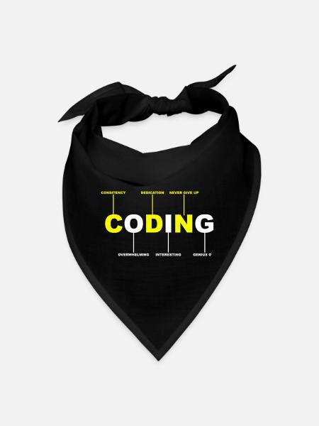 Coding Programmer Typography Tech Humor - Bandana - black - Front