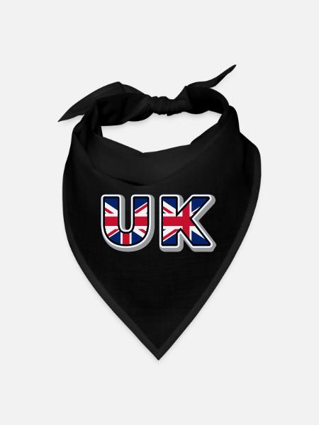UK Flag Letters - Bandana - black - Front