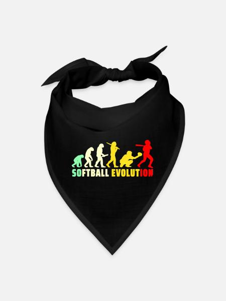 Softball Evolution Silhouette Design - Bandana - black