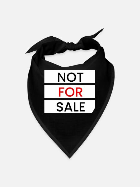 Not For Sale Bold Split Text - Bandana - black - Front
