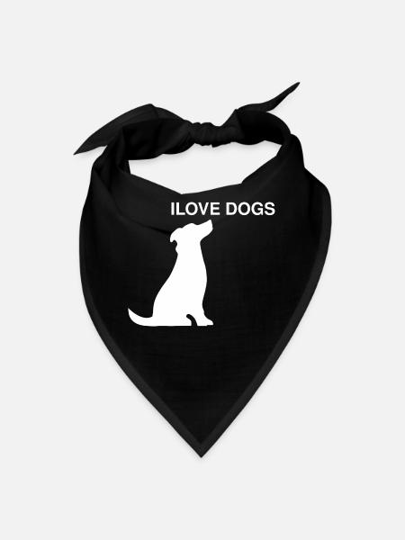 I Love Dogs Silhouette - Bandana - black