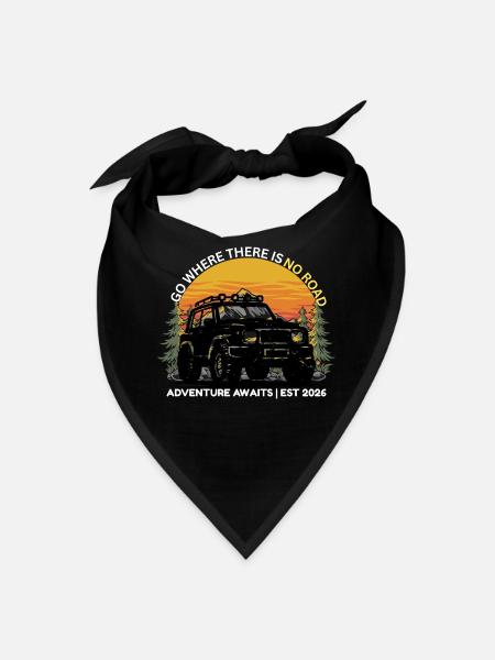 GO_WHERE_THERE_IS NO ROAD - Bandana - black - Front