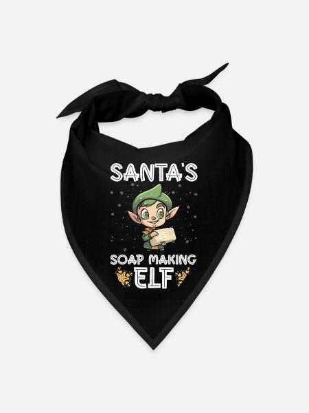 Santa's Soap Making Elf - Soap Making Soap Maker - Bandana - black - Front