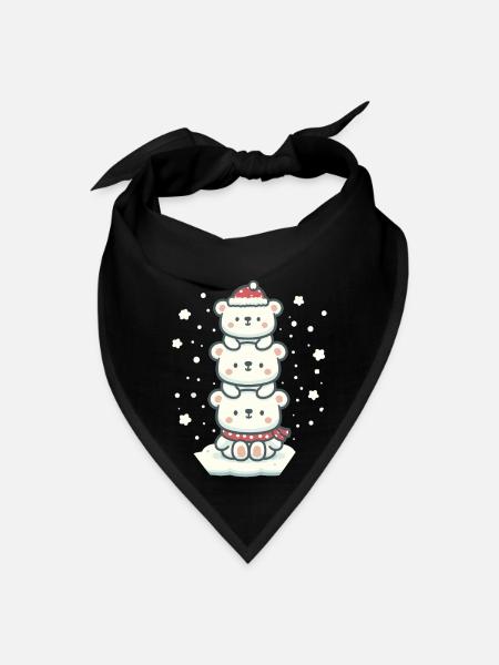 Ours polaire arbre de Noël drôle d’animal Noël - Bandana - noir - Devant