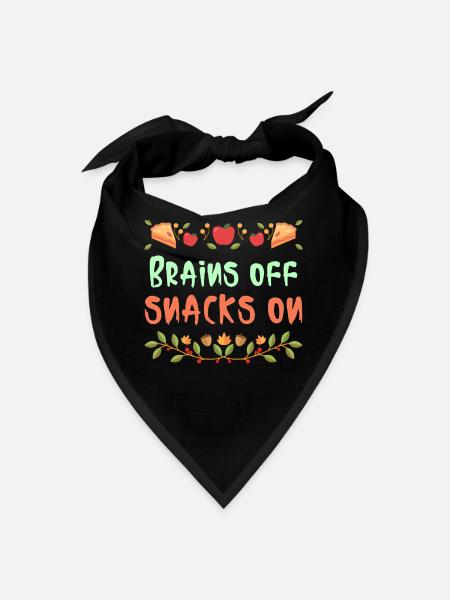 Brains Off snacks on-school lunch break t-shirt - Bandana - black - Front
