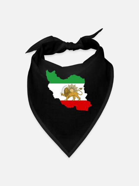 Shiro khorshid, iran flag, شیر و خورشید - Bandana - black - Front