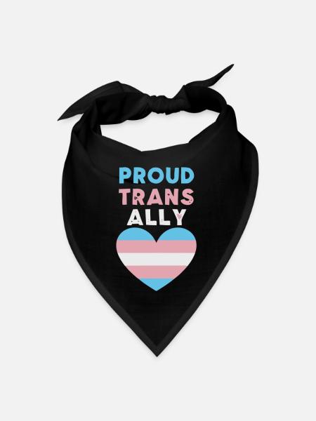 Proud Trans Ally Transgender - Bandana - black - Front