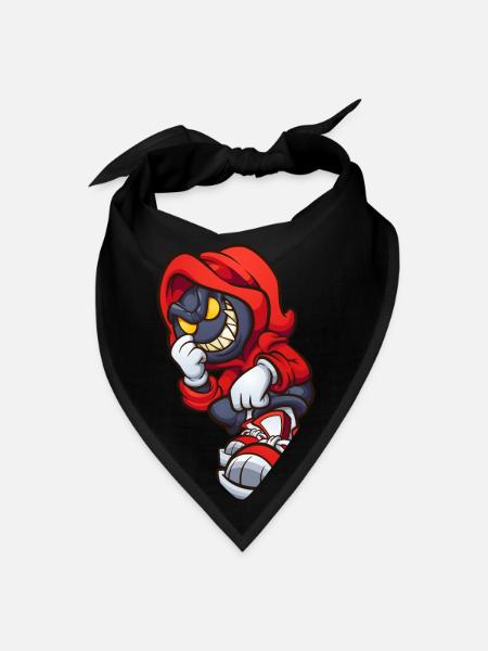 Evil squatting character - Bandana - black - Front