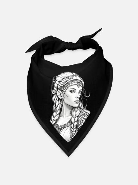 Viking female hairstyles grayscale - Bandana - black