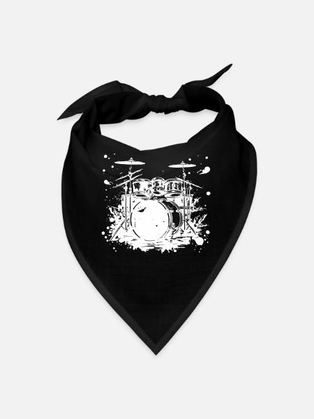 Trap Set Sketch - Bandana - black - Front