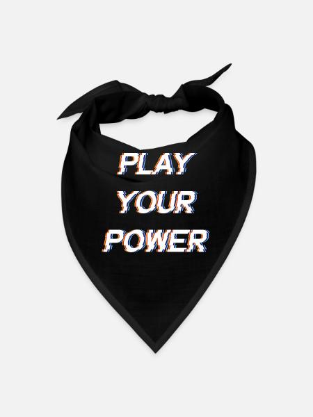 Play Your Power Glitch Art - Bandana - black - Front
