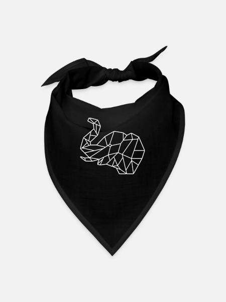 elephant low poly - Bandana - black - Front