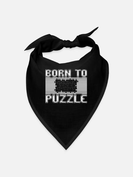 born to puzzle - Bandana - black - Front