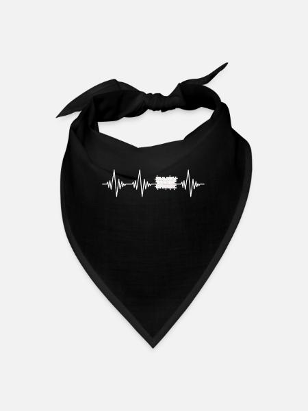puzzle heartbeat - Bandana - black - Front