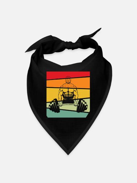 body building retro - Bandana - black - Front