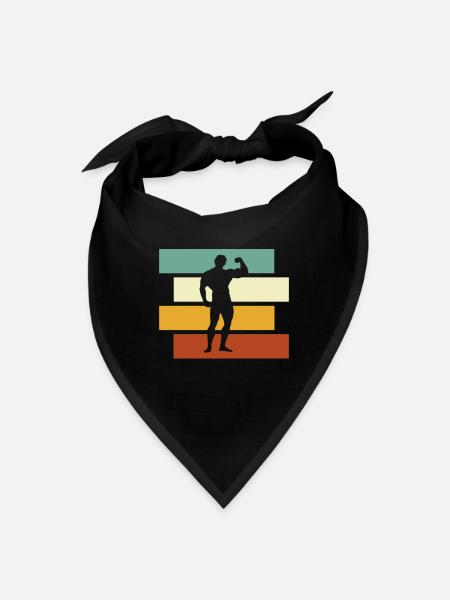 body building retro - Bandana - black - Front