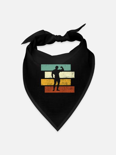 body building retro - Bandana - black - Front