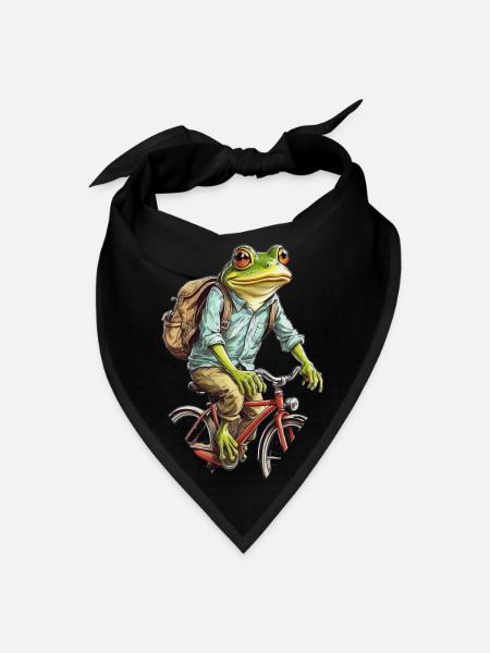 A frog riding a bike - Bandana - black