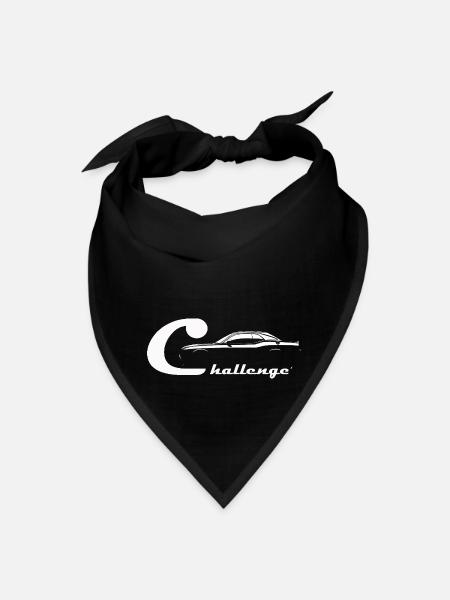 Men s Dodge Challenger Car Short Sleeve Crew - Bandana - black - Front