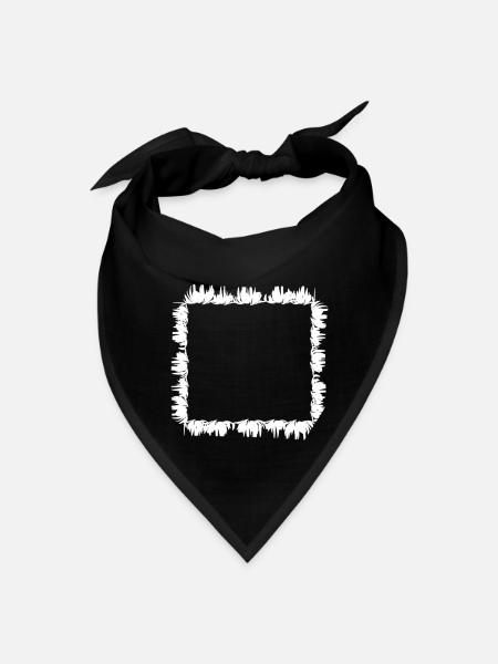 square frame grass - Bandana - black - Front