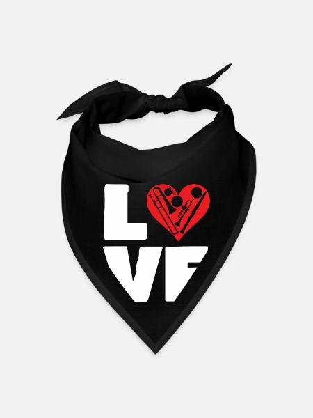 Marchingband Love Music Instrument - Bandana - black - Front