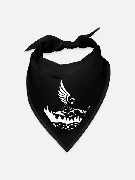 Falcon Bird Mountain Eagle Hawk Buzzard Raptor Fly - Bandana - black - Front