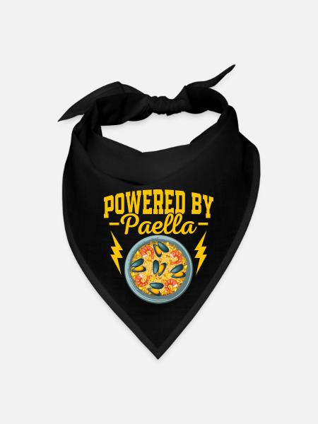 Powered By Paella Espana Rice Dish Food - Bandana - black - Front