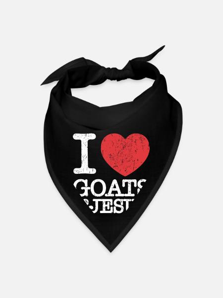 I Love Goats & Jesus Vintage Christian Lover Gift - Bandana - black - Front
