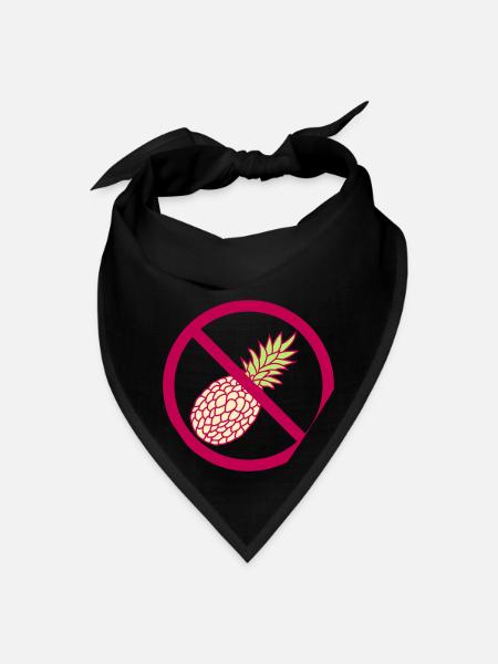 prohibited zone sign no pineapple delicious hunger - Bandana - black - Front