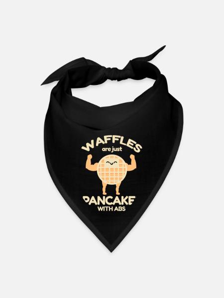 Waffles Are Just Pancakes With Abs For Waffle Love - Bandana - black - Front