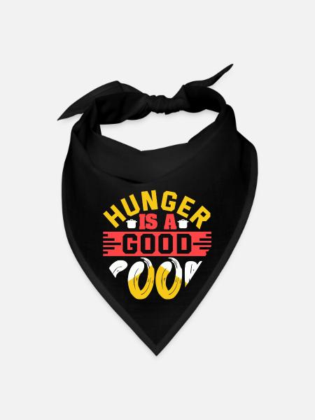 Hunger Is A Good Cook - Bandana - black - Front