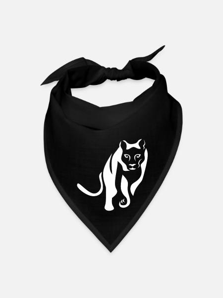 White Leo Lioness Queen of the Nile - Bandana - black