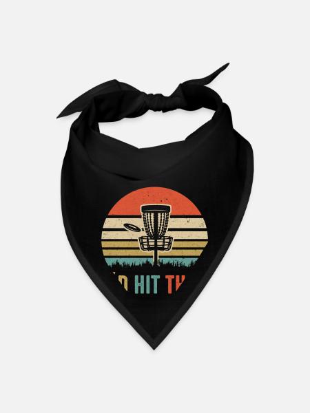 I d Hit That Disc Golf Vintage Sunset Funny Father - Bandana - black