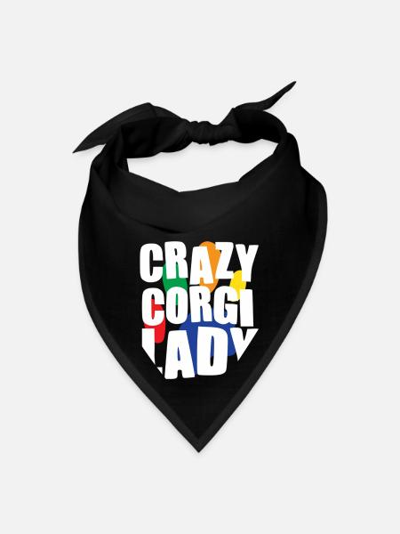 Crazy Corgi Lady - Bandana - black
