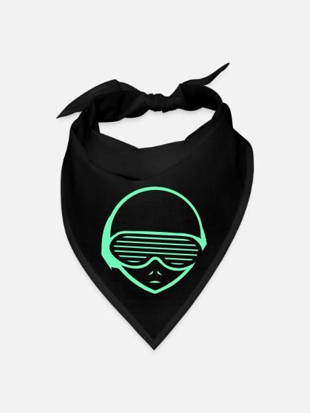 DJ Alien Extraterrestrial Face Head Music Party - Bandana - black - Front