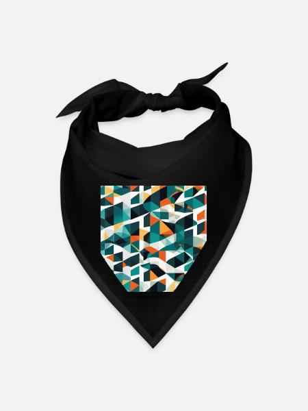 Minimalist Geometric Design with Depth Illusion - Bandana - black - Front