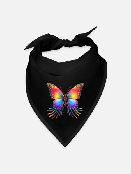 Boho Butterfly Radiance - Bandana - black