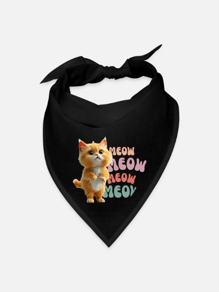 Cute cat, Geo cat, lonely cat, Cat mom, Cat lover - Bandana - black