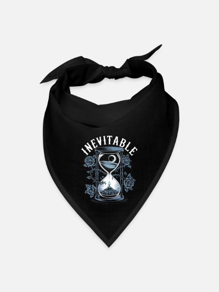 Inevitable Timekeeper – Gothic Hourglass Art - Bandana - black - Front