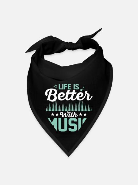 Life Is Better With Music Music Teacher School - Bandana - black - Front